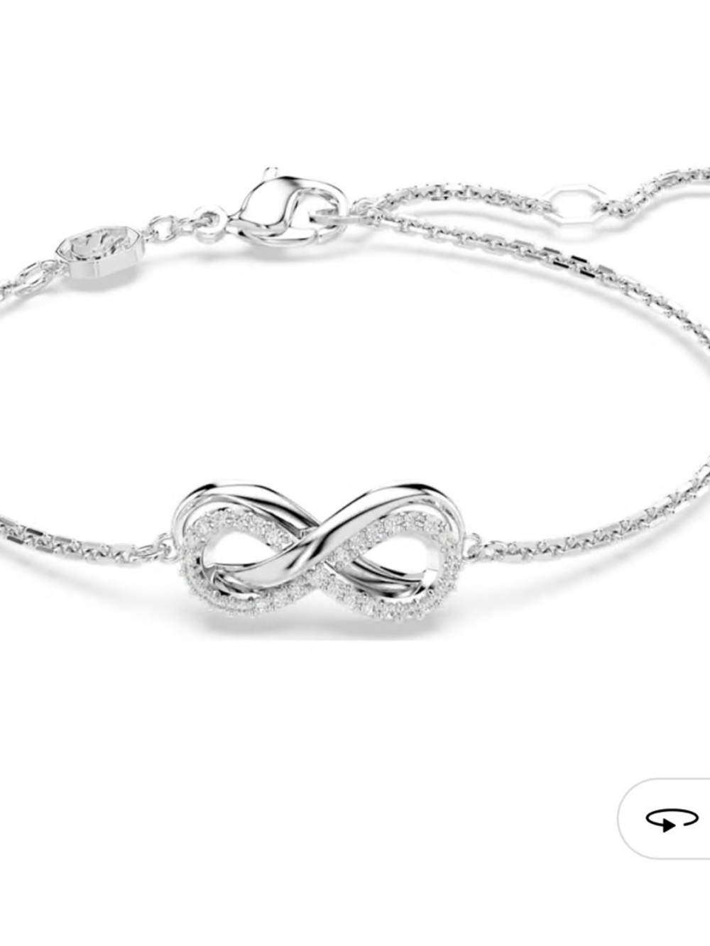 Swarovski Silver Infinity Bracelet with Crystal Accents